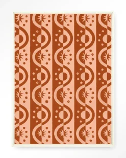 Hot Urban Cotton Wandkleed Moon BlockPrint in maat en frame naar keuze