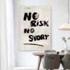 New Urban Cotton Wandkleed No Risk, No Story in maat en frame naar keuze