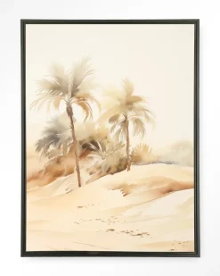 Online Urban Cotton Wandkleed Palm Dust in maat en frame naar keuze