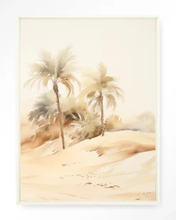 Online Urban Cotton Wandkleed Palm Dust in maat en frame naar keuze
