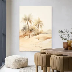 Online Urban Cotton Wandkleed Palm Dust in maat en frame naar keuze