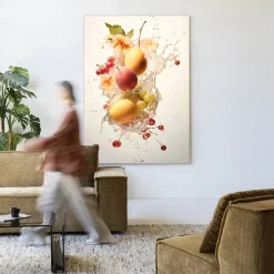 Best Urban Cotton Wandkleed Peachy Fruit Explosion in maat en frame naar keuze