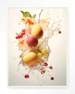 Best Urban Cotton Wandkleed Peachy Fruit Explosion in maat en frame naar keuze
