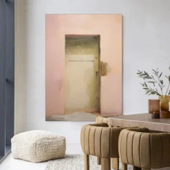 Online Urban Cotton Wandkleed Pink Door in maat en frame naar keuze