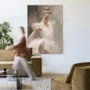 Outlet Urban Cotton Wandkleed Posing Ballerina in maat en frame naar keuze