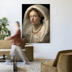 Outlet Urban Cotton Wandkleed Queen Of Pearls in maat en frame naar keuze
