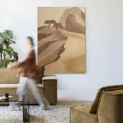 Urban Cotton Wandkleed Rocky Palm in maat en frame naar keuze