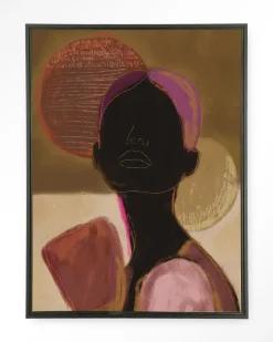 Clearance Urban Cotton Wandkleed Silhouette Lady 2 in maat en frame naar keuze