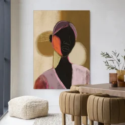 Sale Urban Cotton Wandkleed Silhouette Lady 1 in maat en frame naar keuze