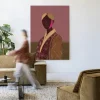 Best Urban Cotton Wandkleed Silhouette Lady 10 in maat en frame naar keuze
