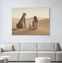 New Urban Cotton Wandkleed Spirit Animal in maat en frame naar keuze