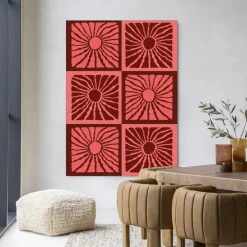 Hot Urban Cotton Wandkleed Suns In Pink in maat en frame naar keuze