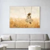 Outlet Urban Cotton Wandkleed Swinging Girl in maat en frame naar keuze