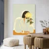 New Urban Cotton Wandkleed The Chrysante Mum in maat en frame naar keuze