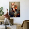 Urban Cotton Wandkleed Vintage Flower Girl in maat en frame naar keuze