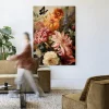 Hot Urban Cotton Wandkleed Vintage Flowers in maat en frame naar keuze