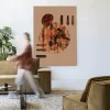 Clearance Urban Cotton Wandkleed Wabi-Sabi Lifelines in maat en frame naar keuze