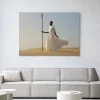 Hot Urban Cotton Wandkleed Warrior In White in maat en frame naar keuze