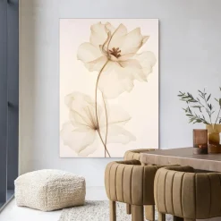 Outlet Urban Cotton Wandkleed White Flowers in maat en frame naar keuze