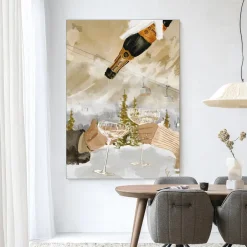 Discount Urban Cotton Wandkleed Winter Champagne in maat en frame naar keuze