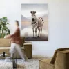 New Urban Cotton Wandkleed Zebra Mist in maat en frame naar keuze