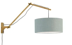 Discount GOOD&MOJO Wandlamp Andes Naturel, Ø47cm, Bamboe en Eco linnen