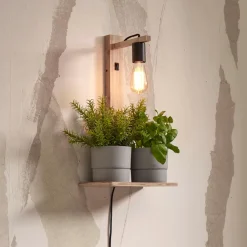 New GOOD&MOJO Wandlamp Flores Met plankje, Bamboe