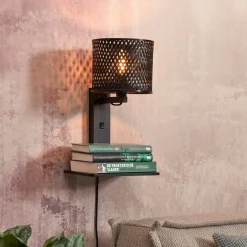 Outlet GOOD&MOJO Wandlamp Java Met plankje, Bamboe