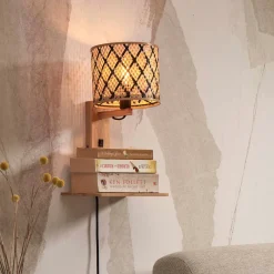 Outlet GOOD&MOJO Wandlamp Java Met plankje, Bamboe