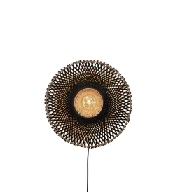 Online GOOD&MOJO Wandlamp Kalimantan Bamboe, kleur Zwart/Naturel
