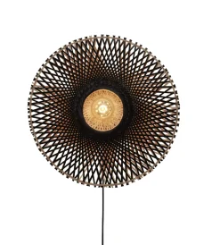 Online GOOD&MOJO Wandlamp Kalimantan Bamboe, kleur Zwart/Naturel