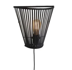 New GOOD&MOJO Wandlamp Merapi Bamboe, 30cm Zwart