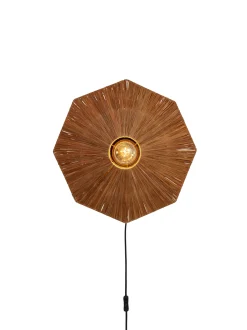 Sale GOOD&MOJO Wandlamp Panama Raffia, kleur Bruin