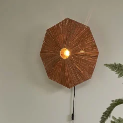 Sale GOOD&MOJO Wandlamp Panama Raffia, kleur Bruin