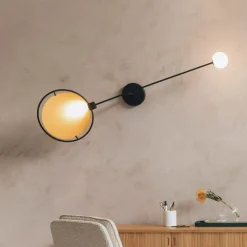 Online Zuiver Wandlamp Sirius 125cm breed, kleur Zwart/Goud