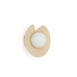 Kave Home Wandlamp Wilara Eiken en glas Bruin