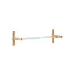 Online Kave Home Wandrek Sitra Eikenhout en glas, 28 x 110cm