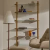 Online Kave Home Wandrek Sitra Eikenhout en glas, 202 x 90cm