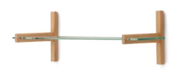 Best Kave Home Wandrek Sitra Eikenhout en glas, 28 x 90cm