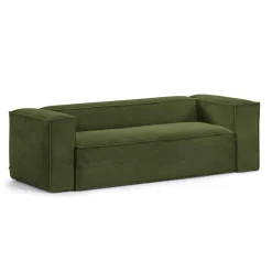 Discount Kave Home 3-zits Bank Blok 240 cm, Rib, kleur Donkergroen
