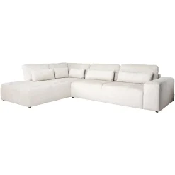 Best Richmond Interiors 3-zits Hoekbank Lund Chenille, kleur Crème Cru00e8me
