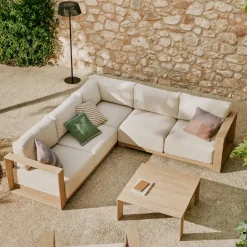 Best Kave Home 5-zits Loungebank Ambra Acaciahout
