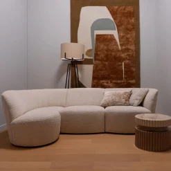 Discount WOOOD 3-zits Loungebank Coco Links, Bouclé