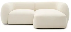 Kave Home 2-zits Loungebank Martina Structuurstof, 230cm, kleur Ecru