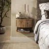 LifestyleFurn Zwevend Nachtkastje Ivorie Mangohout, Met 1 lade en open vak