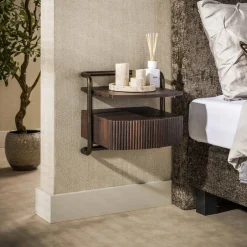 New LifestyleFurn Zwevend Nachtkastje Lamond Eikenlook, Met 1 lade