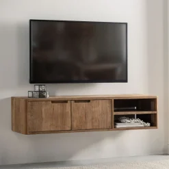 Sale DTP Home Zwevend TV-meubel Bliss Teakhout, Met deurtjes